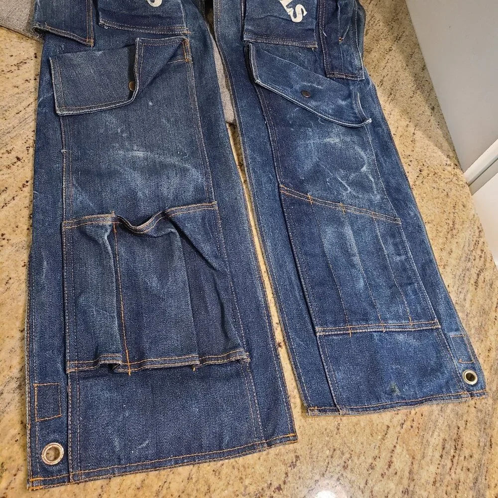 O’TOOL’S ORIGINAL Blue Denim Tool Rack Overalls Hanging Pocket Wall Organizer